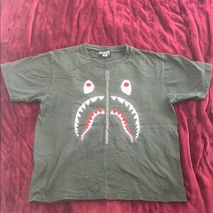 Bape Green Shark Graphic Short Sleeve Tee